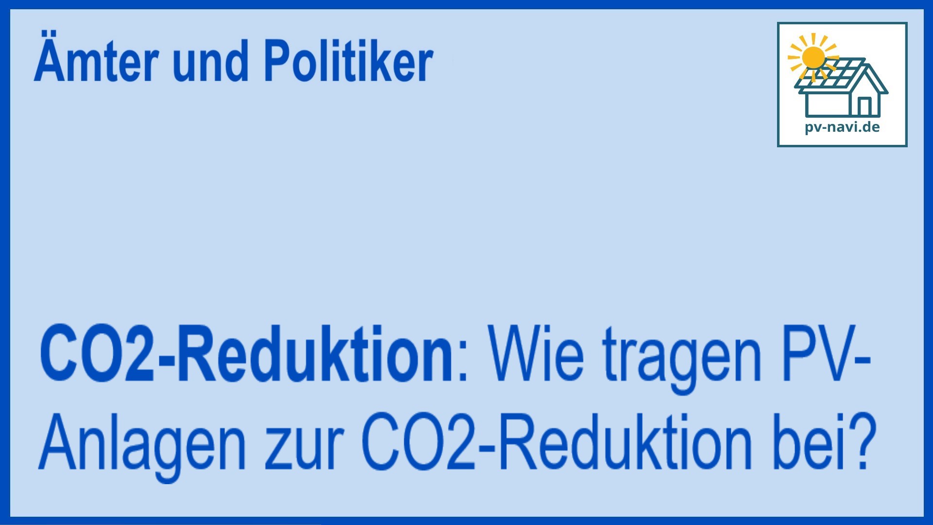 CO2-Reduktion durch PV-Anlagen