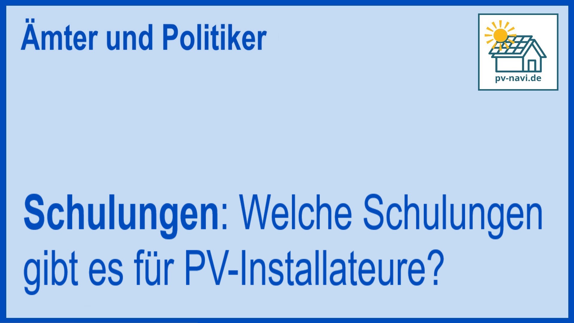 PV-Installateurs-Schulungen: Installation