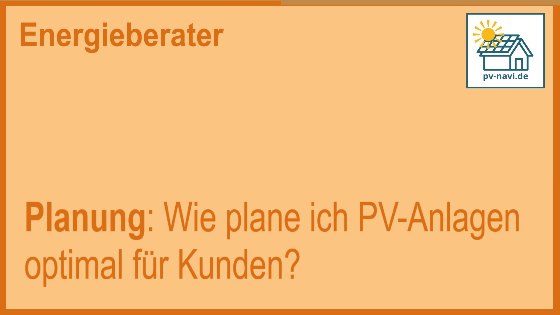 Stichwort „Planung“ – Energiebedarf