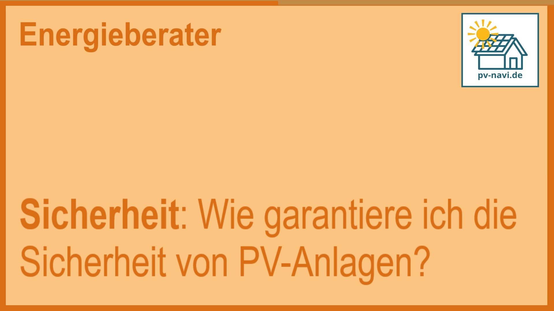 Stichwort „Sicherheit“ – Installation