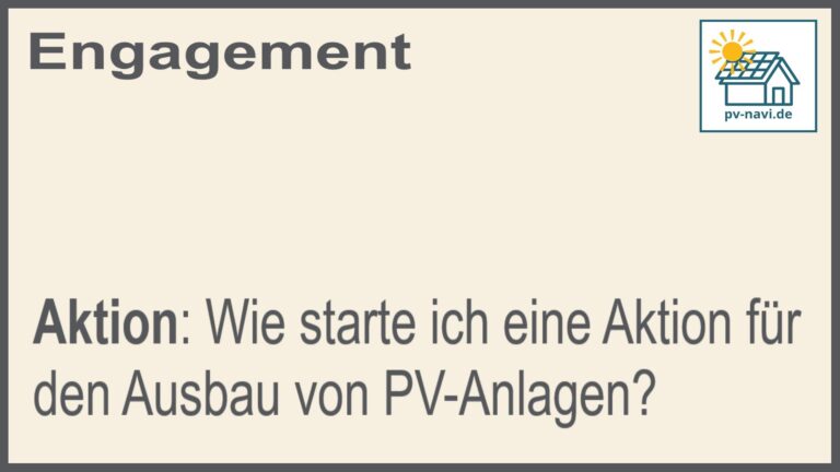 Schritte zur Initiierung einer PV-Ausbau-Aktion - FAQ