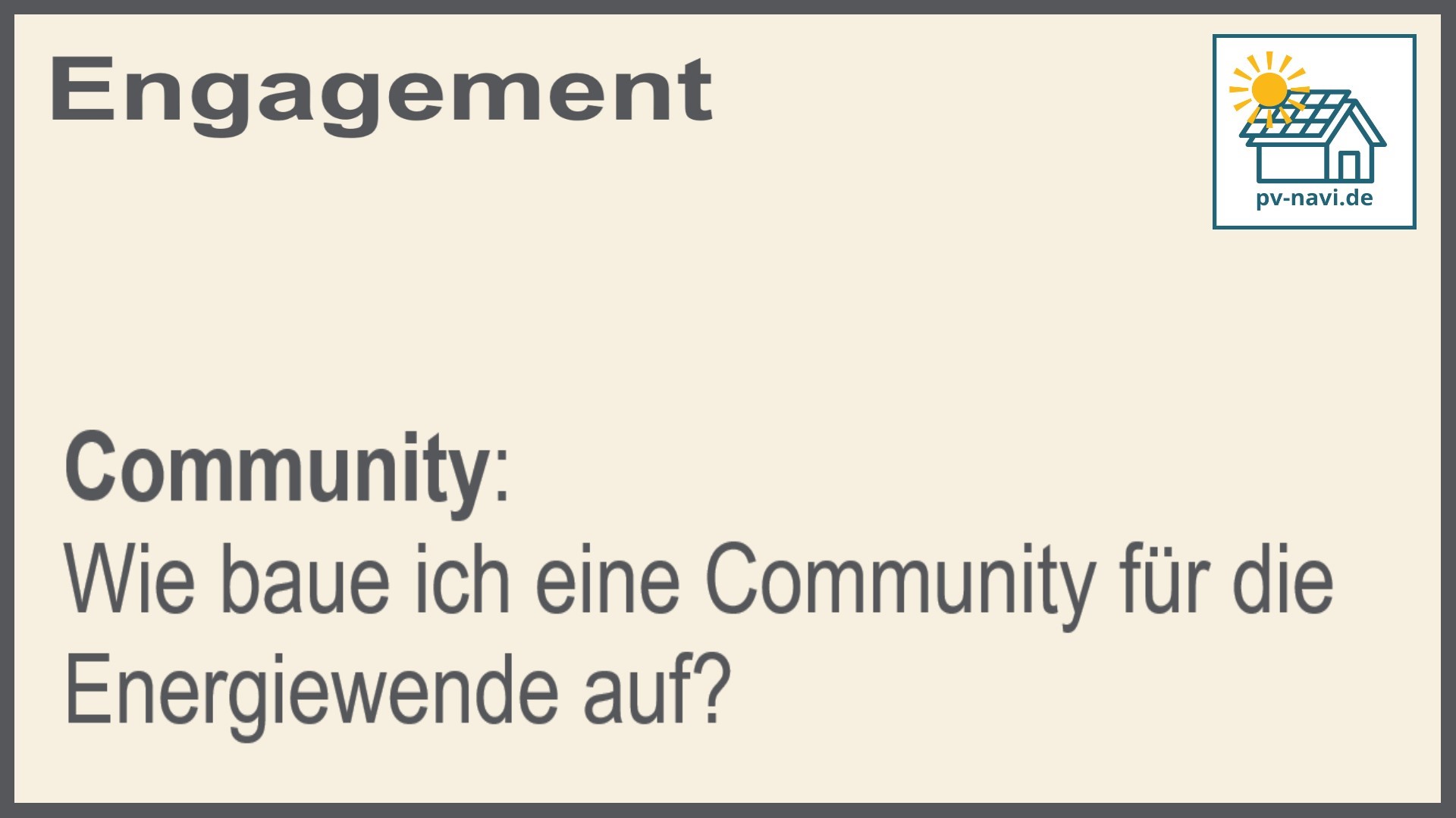 Stichwort: Community für die Energiewende - FAQ