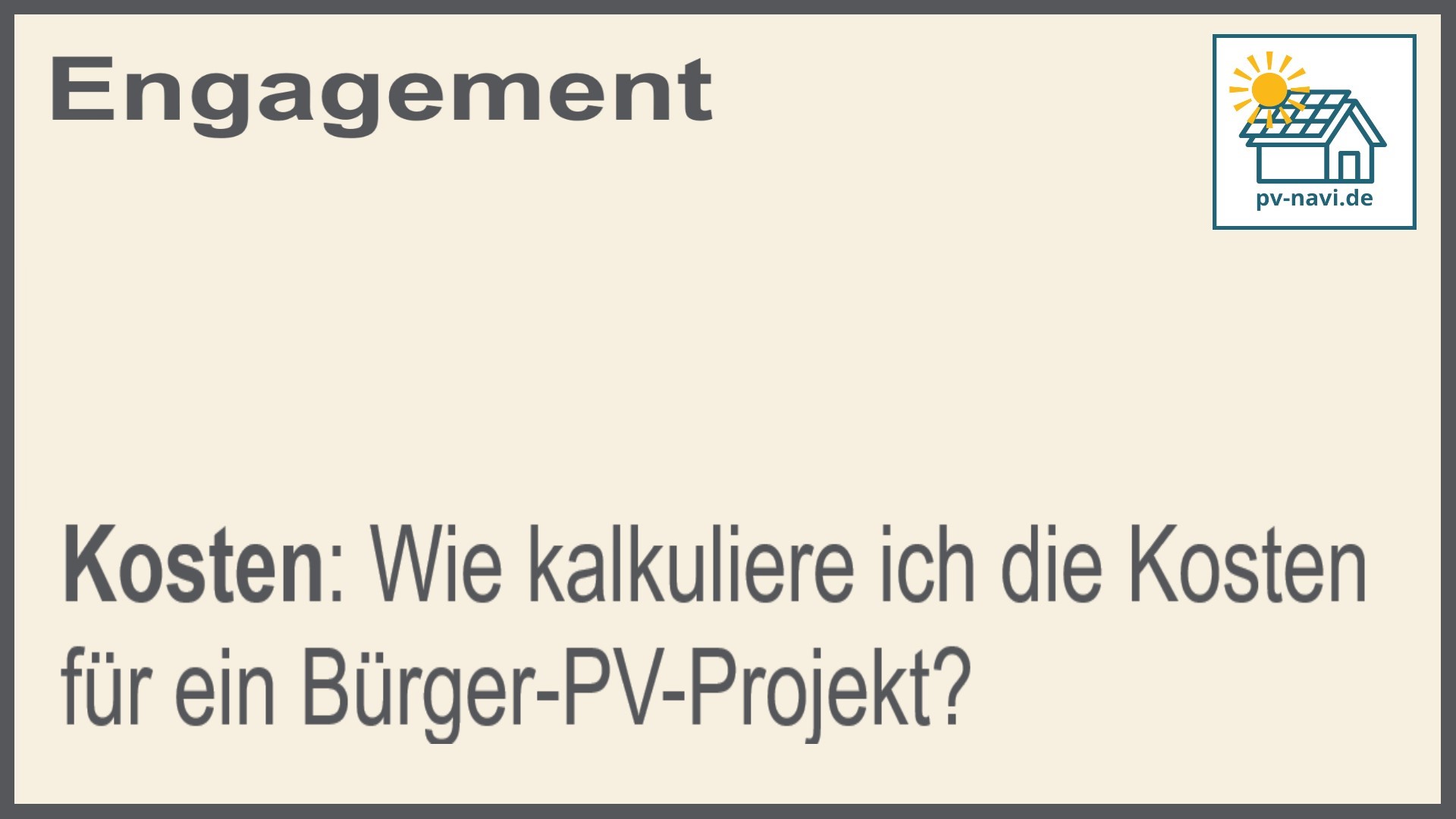 Stichwort: Kosten kalkulieren - FAQ