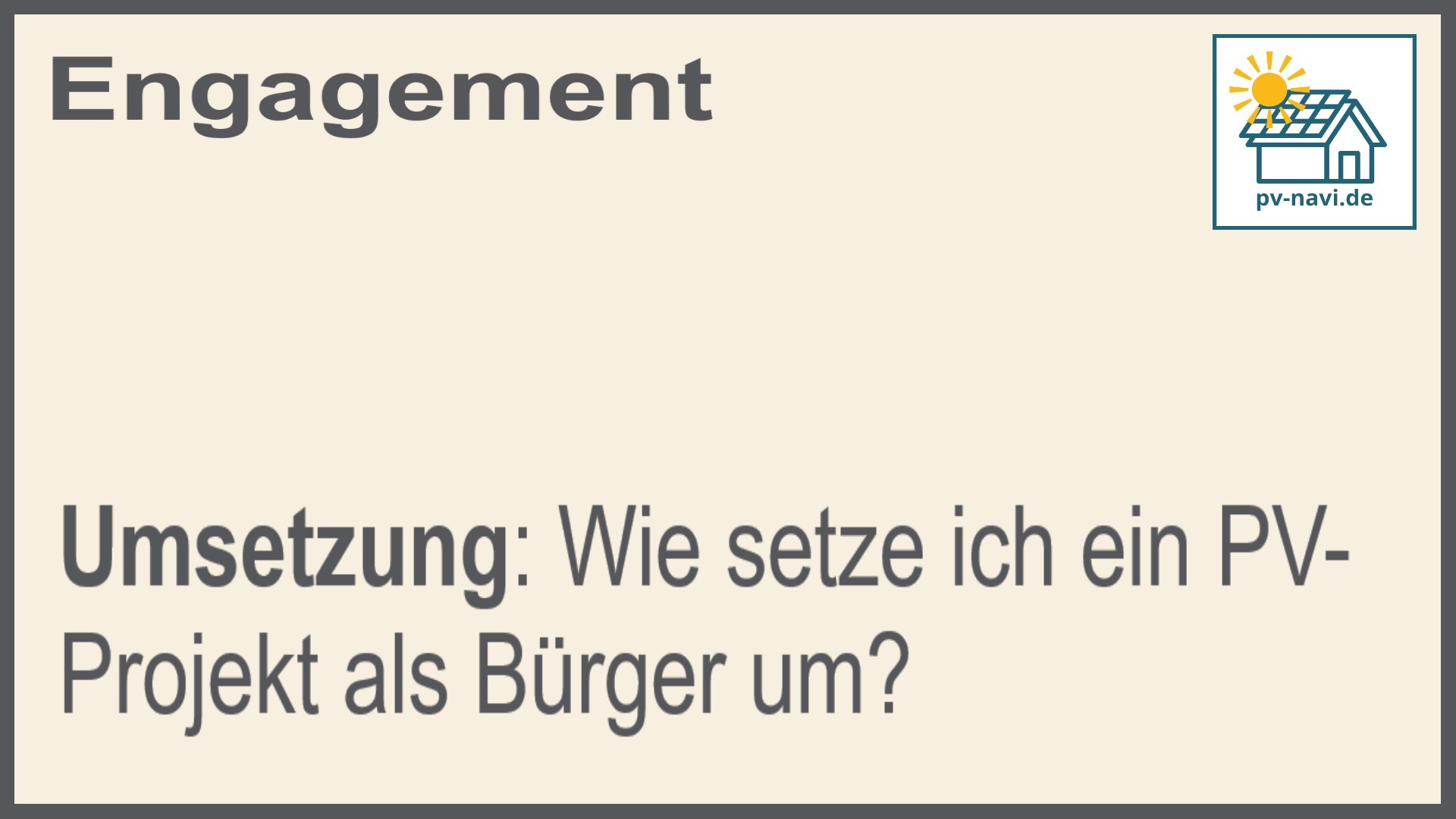 Stichwort: PV-Projekt umsetzen - FAQ