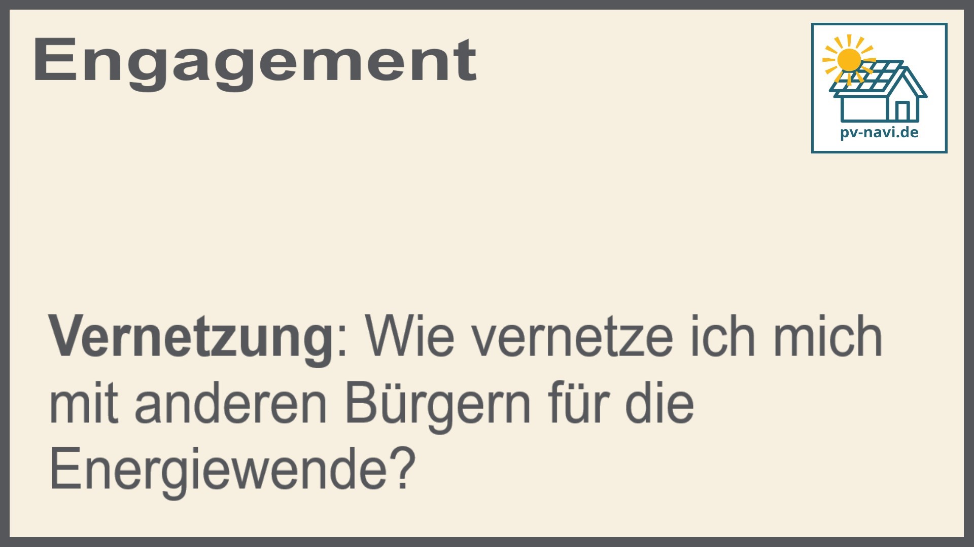 Stichwort: Vernetzung schaffen - FAQ