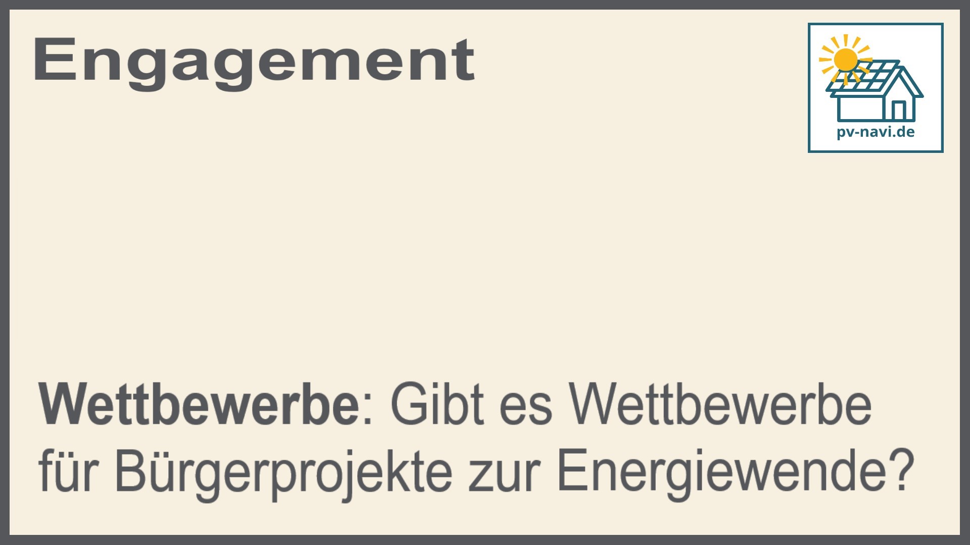 Stichwort: Wettbewerbe für Projekte - FAQ