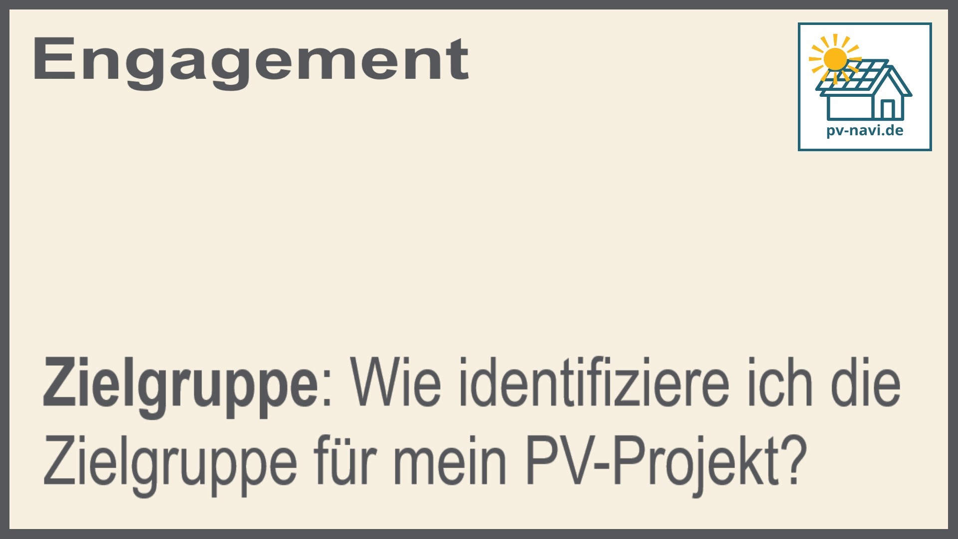 Stichwort: Zielgruppe identifizieren - FAQ