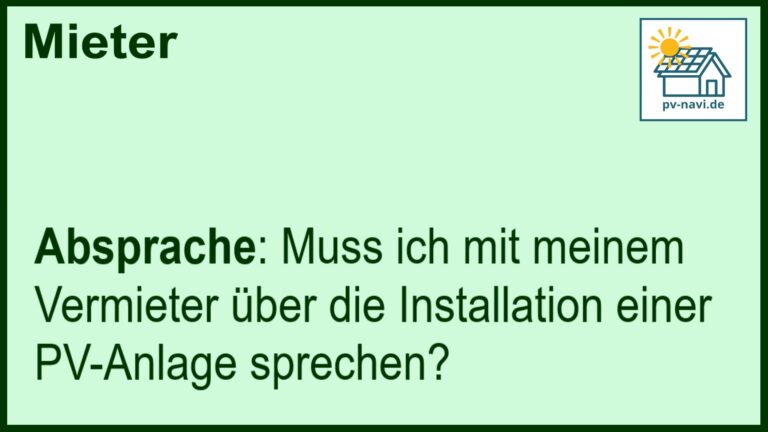 Muss ich mit meinem Vermieter über PV-Anlage sprechen? - FAQ.