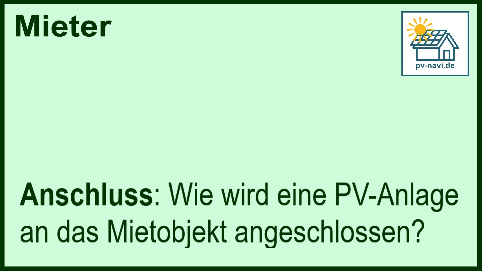 Wie wird die PV-Anlage angeschlossen? - FAQ.