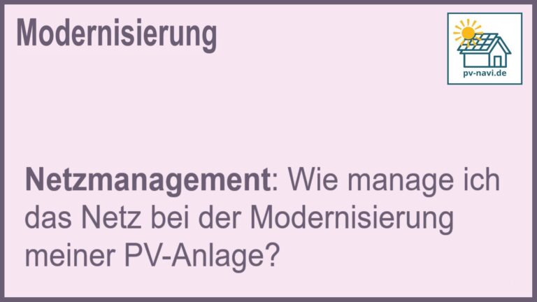 Stichwort: Netzmanagement PV-Anlage - FAQ.