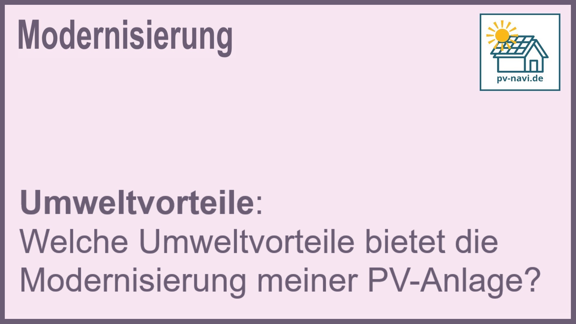Stichwort: Umweltvorteile PV-Anlage - FAQ.