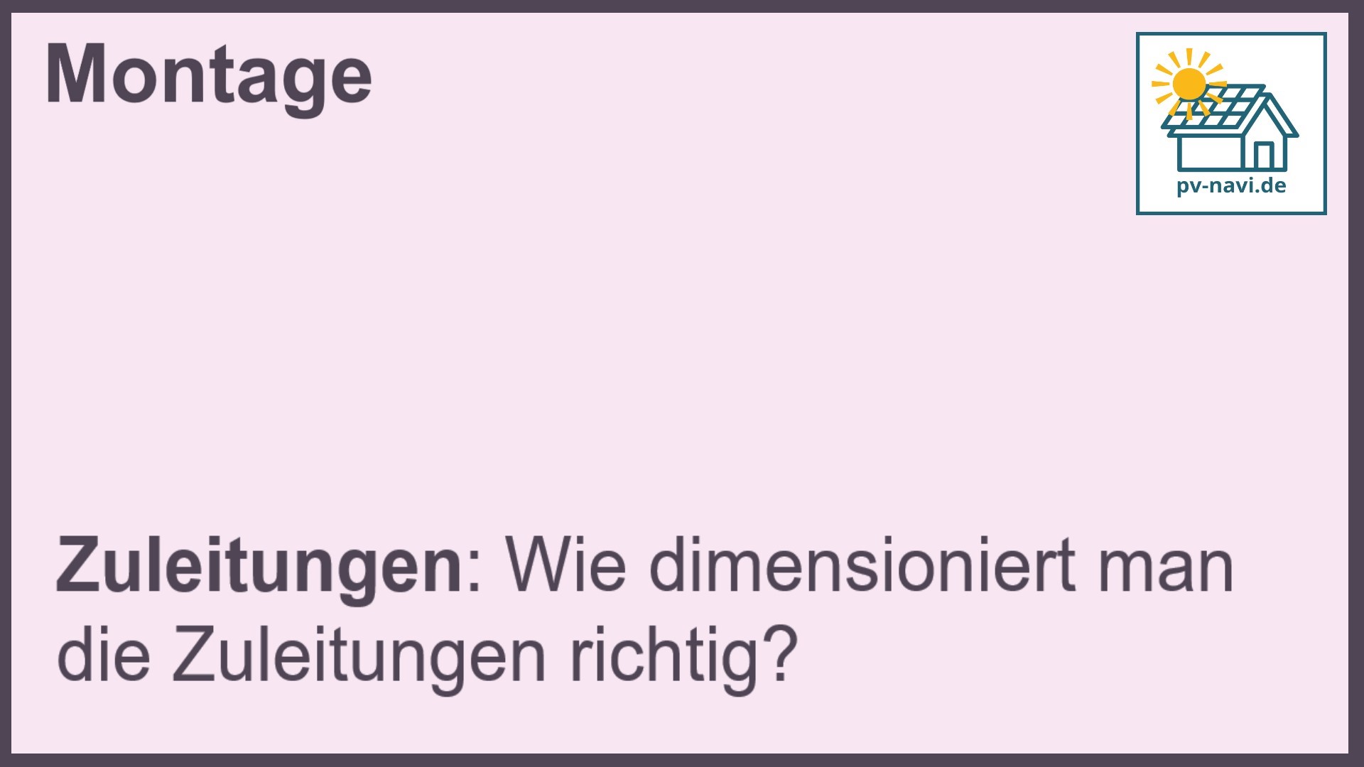 Stichwort Zuleitungen: Kabelquerschnitt bestimmen.-FAQ