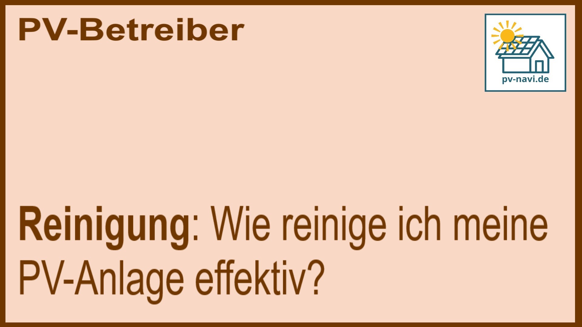 Stichwort Reinigung: Module schonend reinigen - FAQ