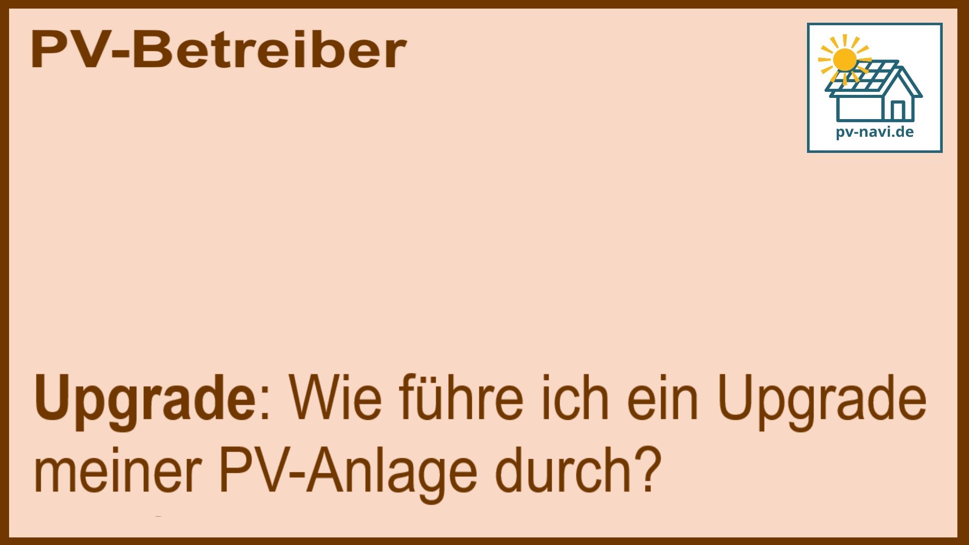 Stichwort Upgrade: Optimierung und Austausch von Komponenten - FAQ