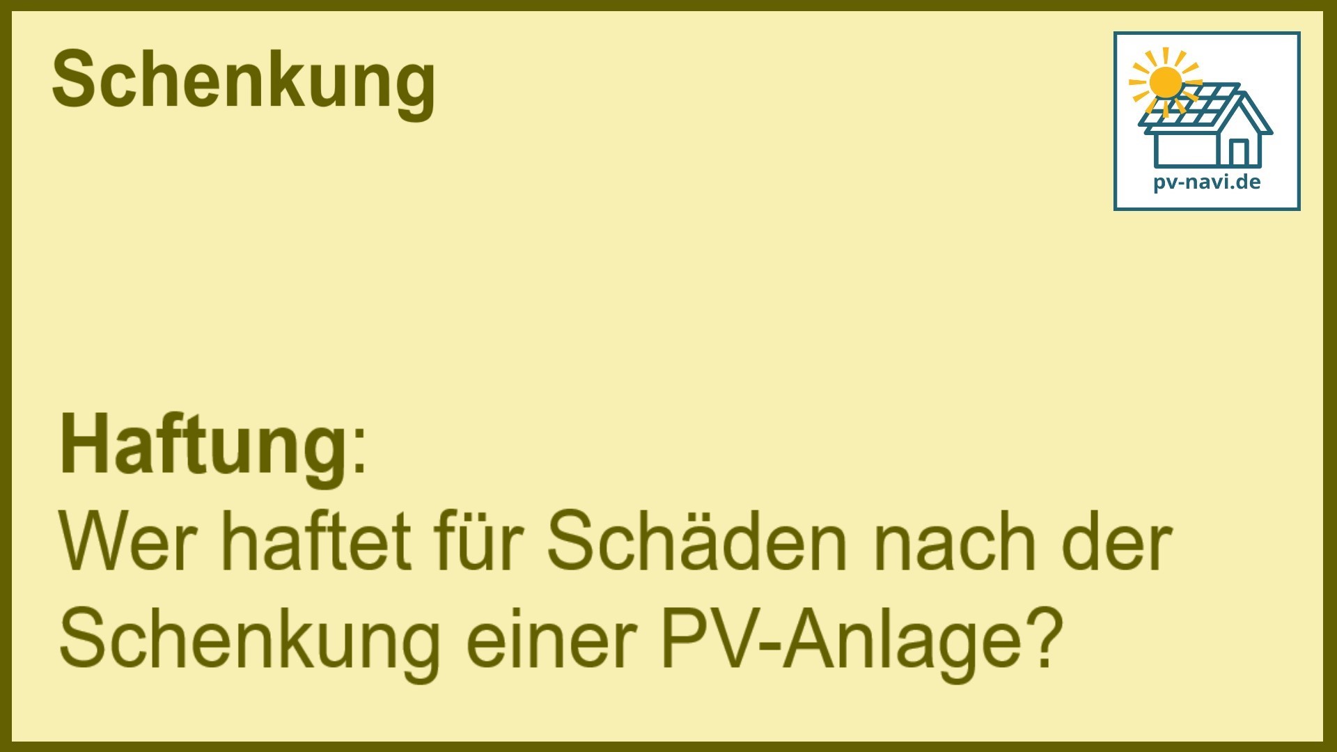 Stichwort „Haftung“ bei Schenkung: Verantwortung für Schäden nach der Übertragung. -FAQ