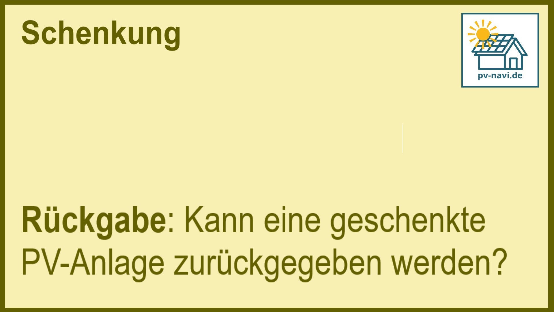 Stichwort „Rückgabe“ bei Schenkung: Endgültigkeit der Schenkung. -FAQ