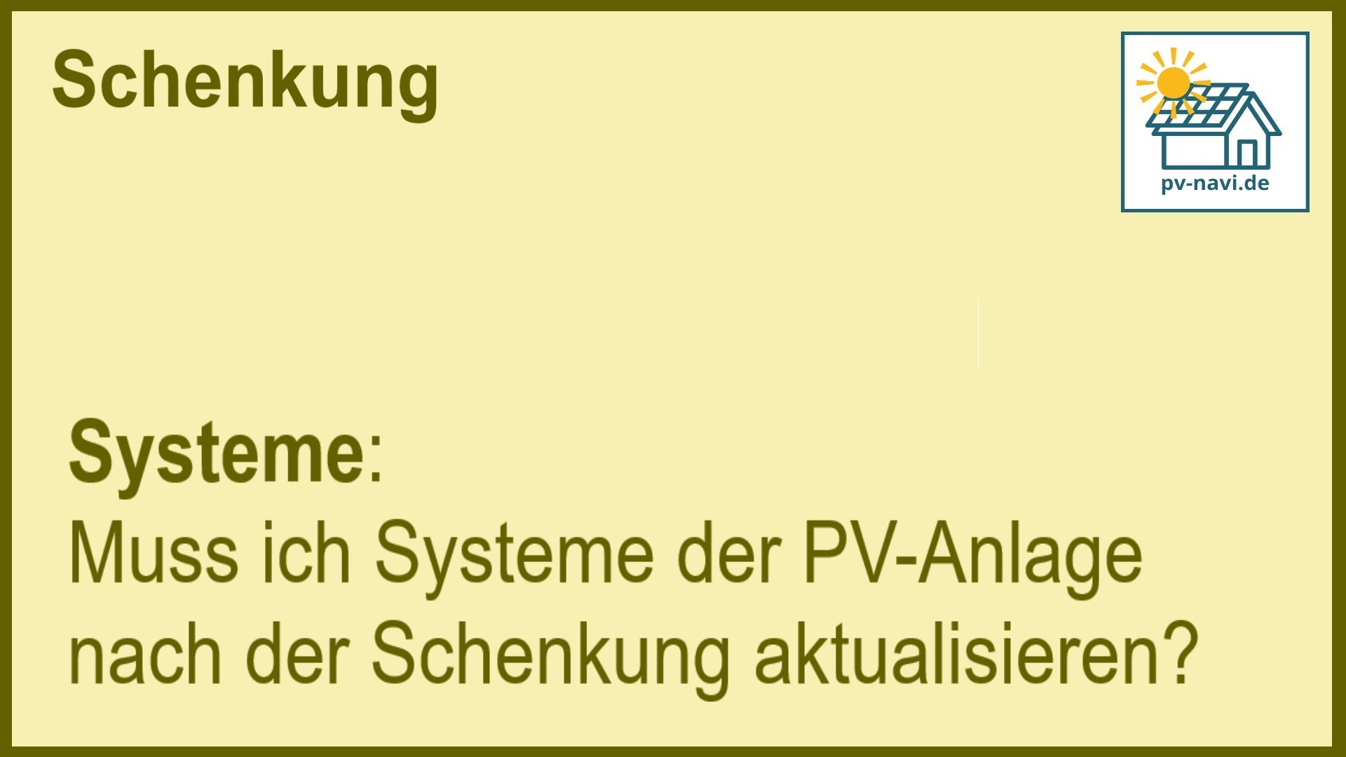 Stichwort „Systeme“ nach Schenkung: Aktualisierung von Monitoring- und Steuerungssystemen. -FAQ