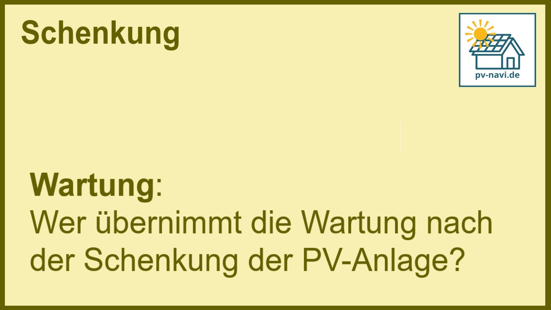 Stichwort „Wartung“: Verantwortung für Wartung liegt beim neuen Eigentümer. -FAQ