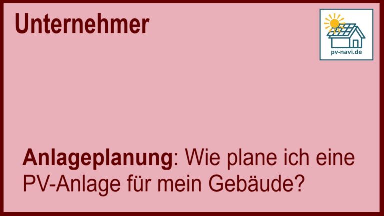 Planung einer PV-Anlage - FAQ