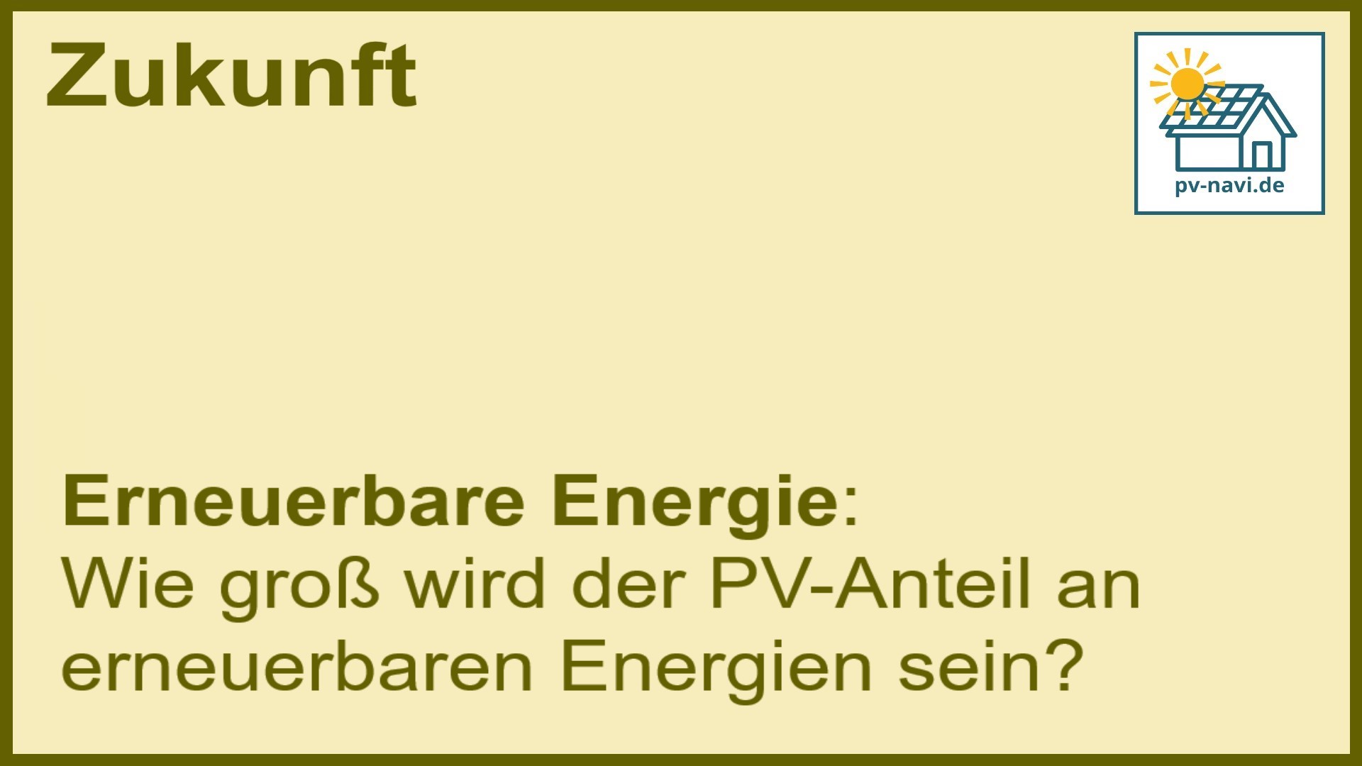 Stichwort „Erneuerbare Energie“: PV-Anteil an der Energiezukunft. - FAQ