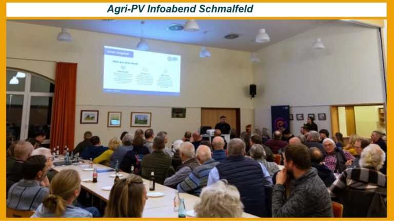 Ein gut gefüllter Saal mit über 80 Teilnehmenden bei einer Informationsveranstaltung zur Agri-Photovoltaik in Schmalfeld.