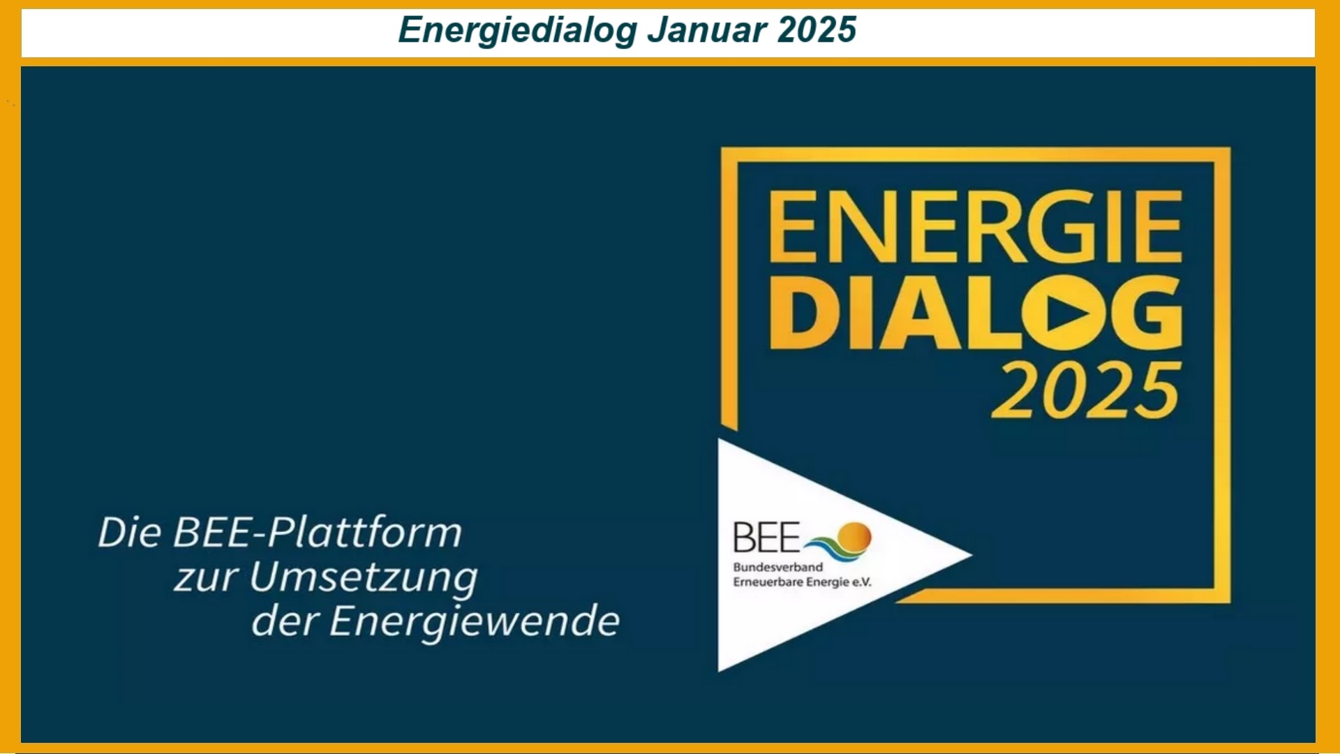 Logo des ENERGIEDIALOG 2025, dem energiepolitischen Jahresauftakt des BEE mit Fokus auf die Energiewende.