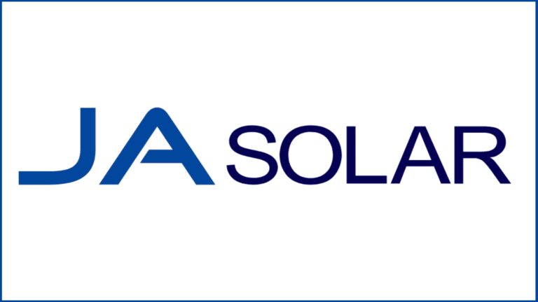 Das Logo der JA Solar GmbH, einem führenden Unternehmen für Photovoltaik und Energiespeicherlösungen.