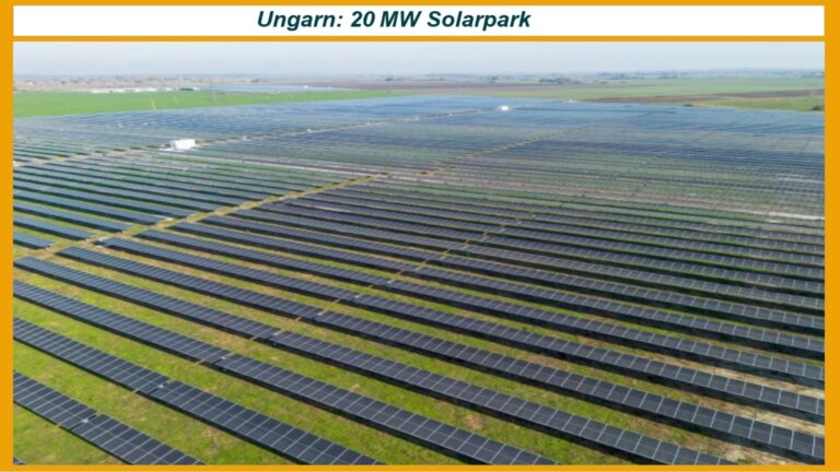 20-Megawatt-Solarpark in Ungarn, ein Symbol für die Energiewende und Solarenergie im großen Maßstab.