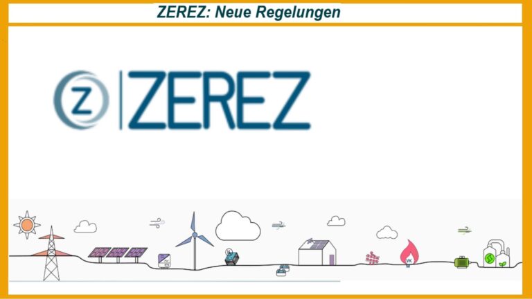 Logo und Symbolskizzen verschiedener Energiearten als visuelle Darstellung des zentralen Zertifikate-Registers ZEREZ.