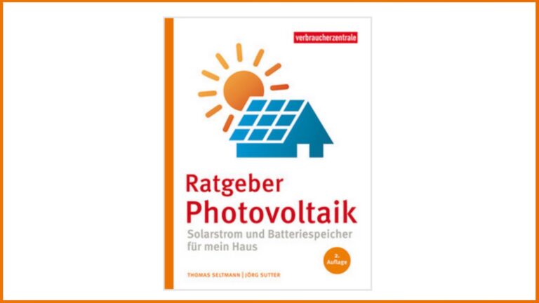 Buchcover mit dem Titel „Ratgeber Photovoltaik“ von der Verbraucherzentrale NRW