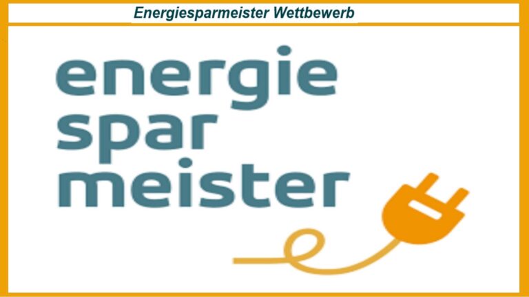 Logo des Energiesparmeister-Wettbewerbs – Auszeichnung für kreative Klimaschutz- und Energiesparprojekte an Schulen.