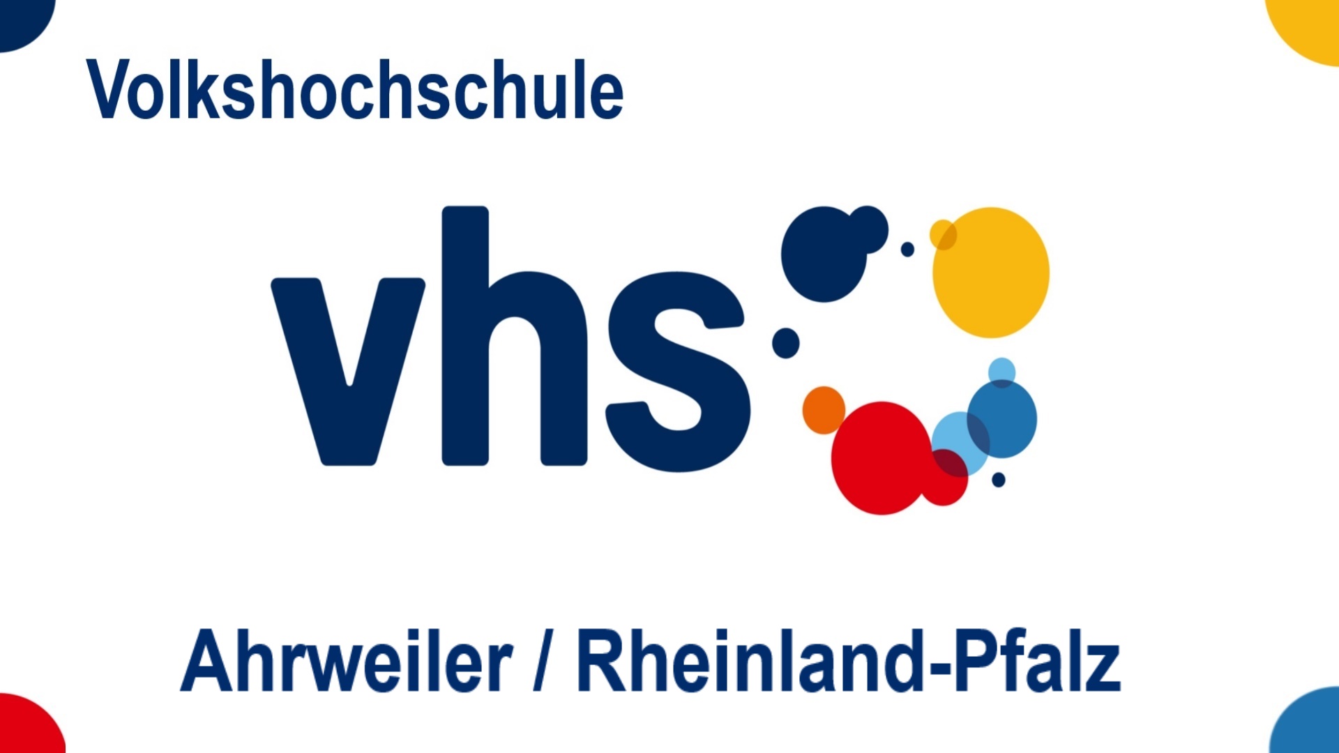 Logo der Volkshochschule (VHS) Ahrweiler in Rheinland-Pfalz, Bildungsangebote zu Energiespeichern, Solar, Energiewende und Photovoltaik.