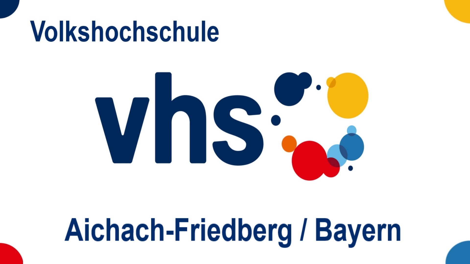 Logo der Volkshochschule Aichach-Friedberg, Bayern, Bildungsangebote zu Energiespeicher, Energiewende, Solar und Photovoltaik.