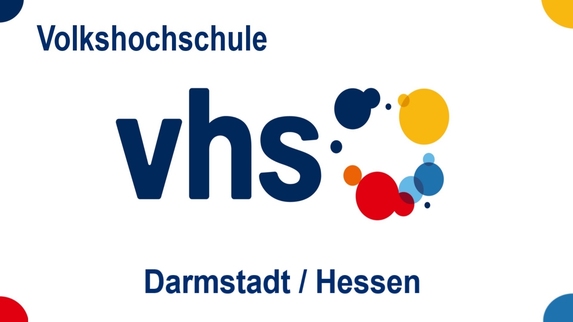 Logo der Volkshochschule Darmstadt in Hessen, Bildungsangebote zu Energiespeichern, Solar, Energiewende und Photovoltaik.