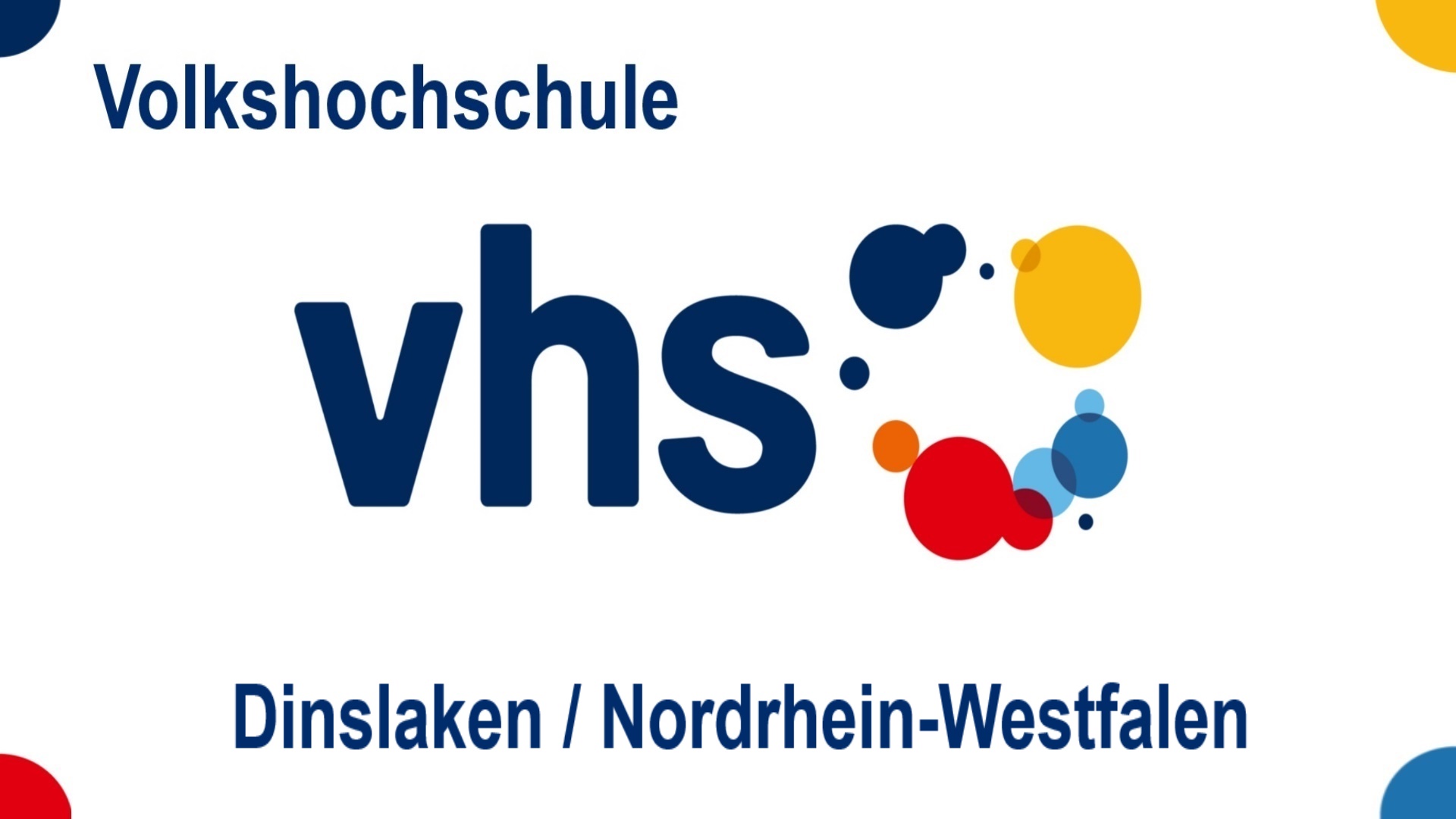 Logo der Volkshochschule Dinslaken in Nordrhein-Westfalen, Bildungsangebote zu Energiespeichern, Solar, Energiewende und Photovoltaik.