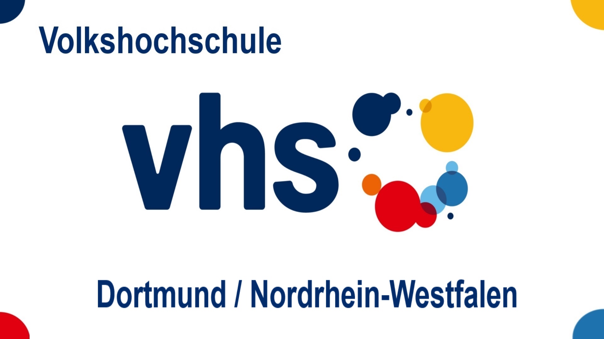 Logo der Volkshochschule Dortmund in Nordrhein-Westfalen, Angebote zu Energiespeichern, Energiewende, Solar und Photovoltaik.