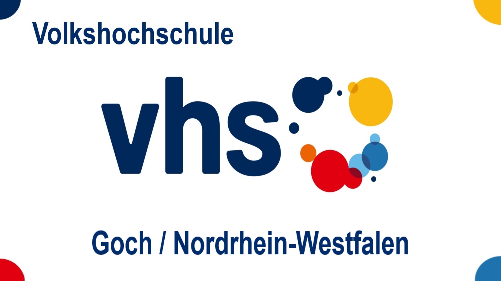 Logo der Volkshochschule (VHS) Goch in Nordrhein-Westfalen, Angebote zu Energiespeichern, Energiewende, Solar und Photovoltaik.