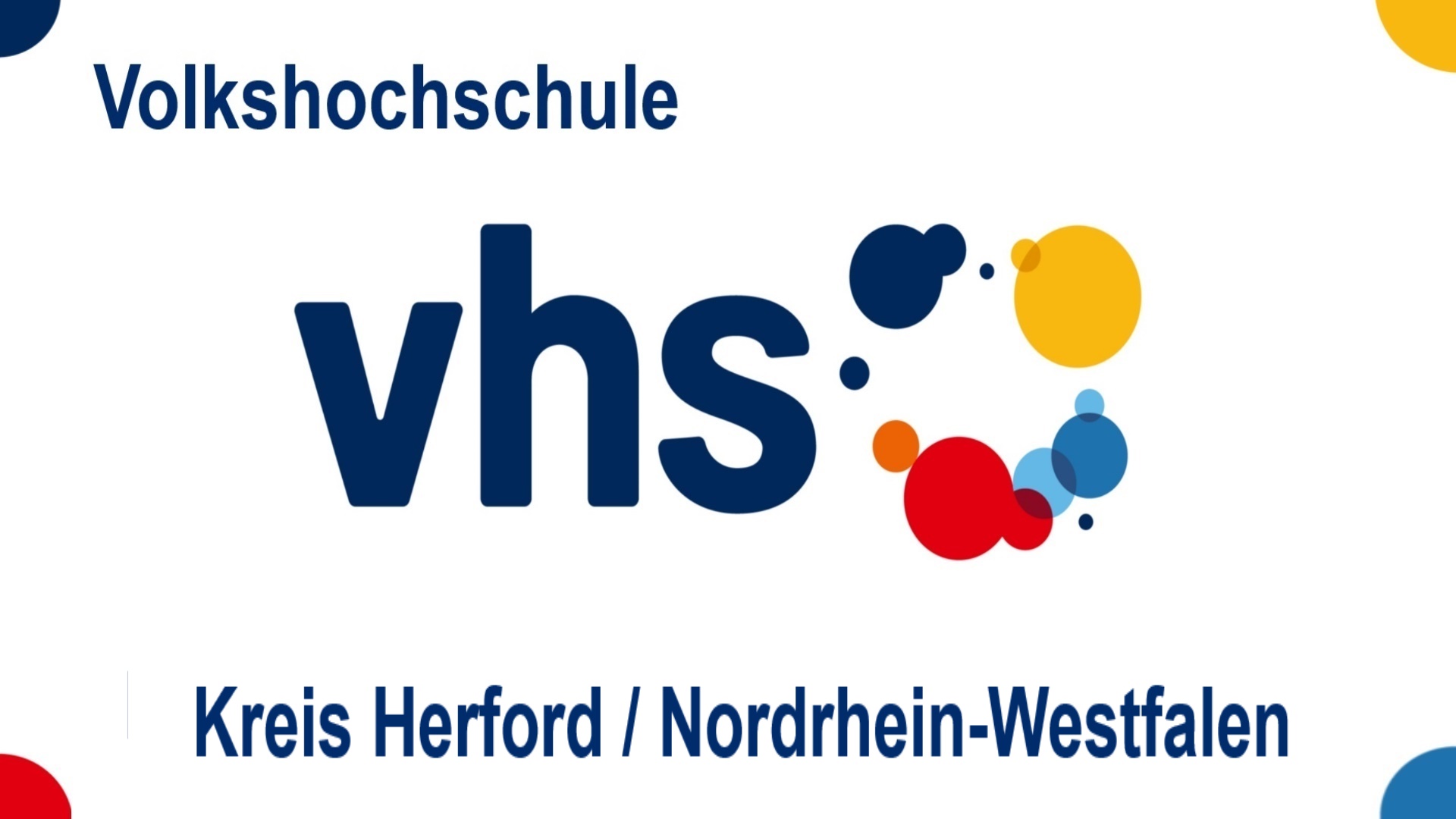 Logo der Volkshochschule (VHS) Kreis Herford in Nordrhein-Westfalen, Bildungsangebote zu Energiespeichern, Solar, Energiewende und Photovoltaik.