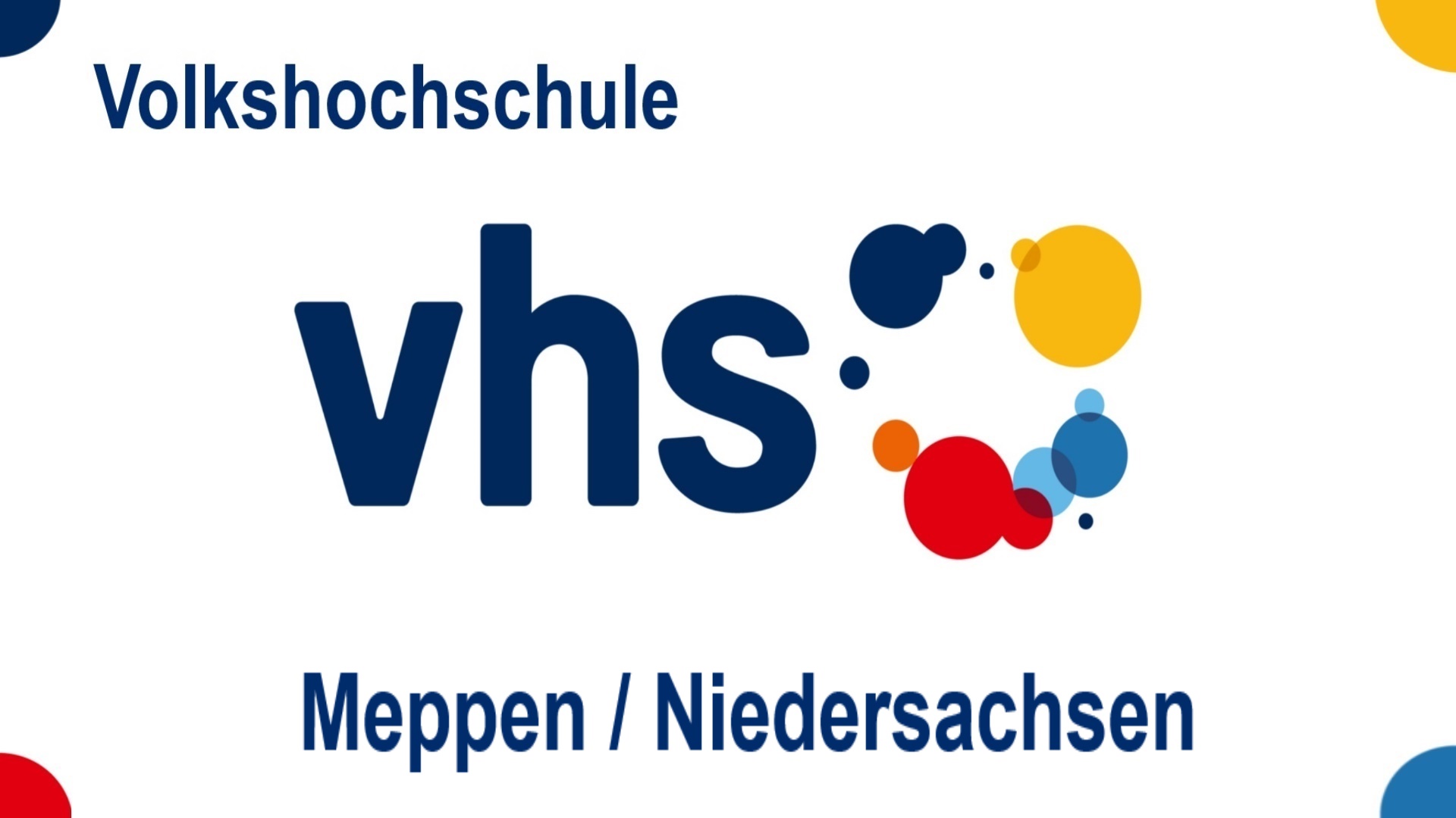 Logo der Volkshochschule Meppen in Niedersachsen, Bildungsangebote zu Energiespeichern, Solar, Energiewende und Photovoltaik.