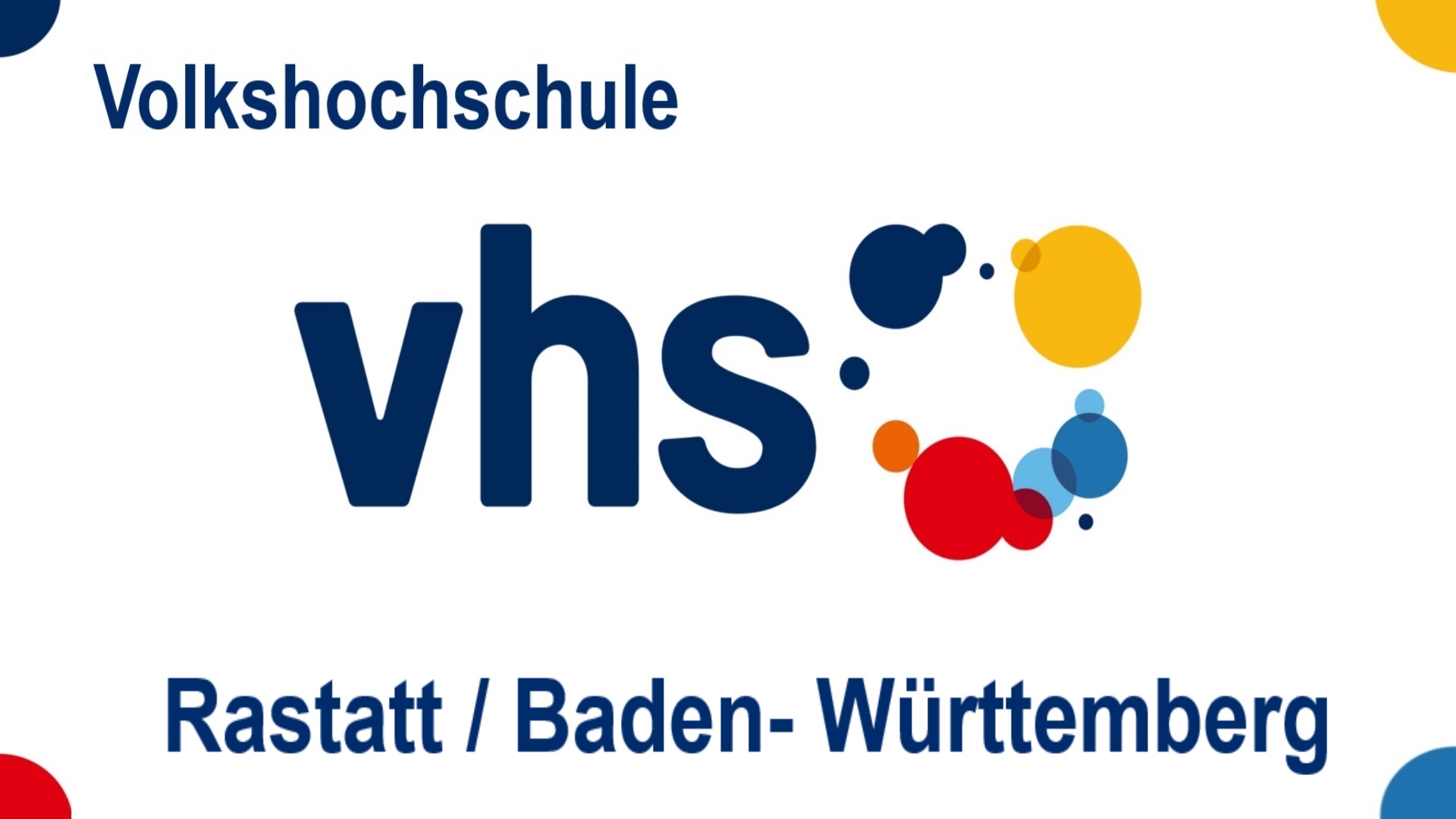 Logo der Volkshochschule Rastatt, Kurse zu Solarenergie, Energiewende, Energiespeichern und Photovoltaik.