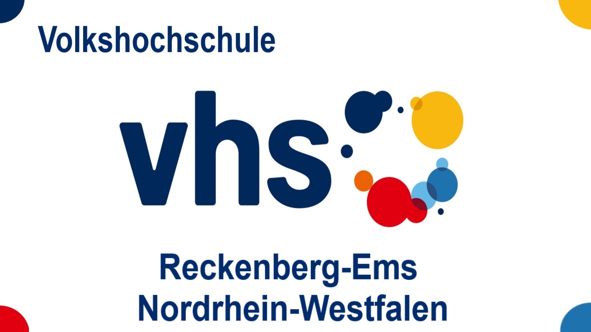 Logo der Volkshochschule (VHS) Reckenberg-Ems in Nordrhein-Westfalen, Angebote zu Energiespeichern, Solar, Energiewende und Photovoltaik.