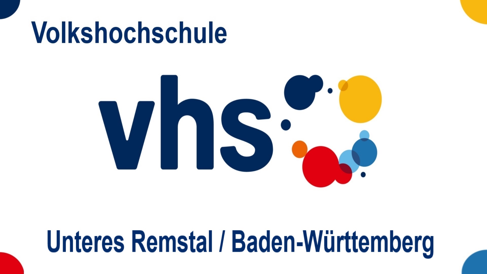 Logo der Volkshochschule Unteres Remstal, Bildungsangebote zu Energiewende, Solar und Photovoltaik.