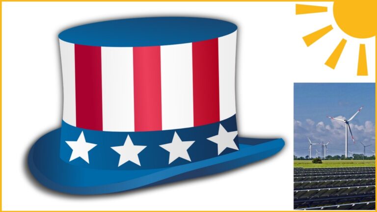 Ein Zylinder mit der amerikanischen Flagge als Symbol für die US-Klimapolitik und deren Einfluss auf die Energiewende.