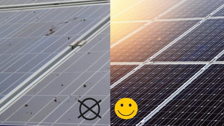 Vergleich von verschmutzten und gereinigten Solarmodulen, um den Ertrag der Photovoltaikanlage zu maximieren.