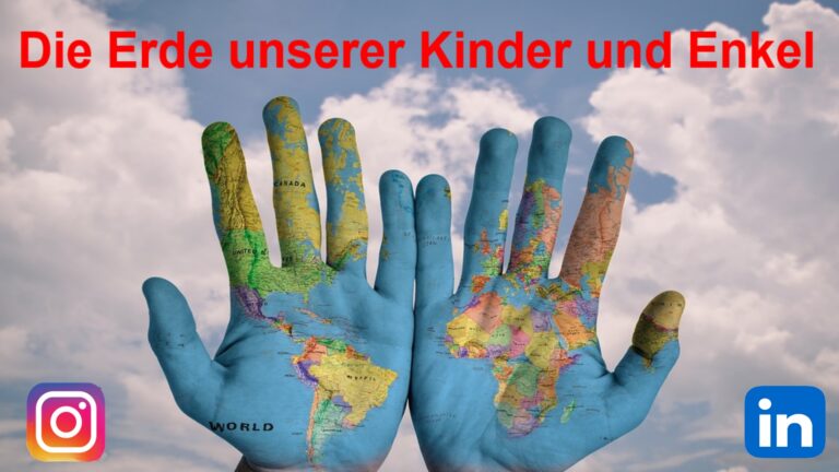 Die Entwicklung der Erde liegt in unseren Händen – ein Symbol für Nachhaltigkeit, Energiewende und Zukunftssicherung.