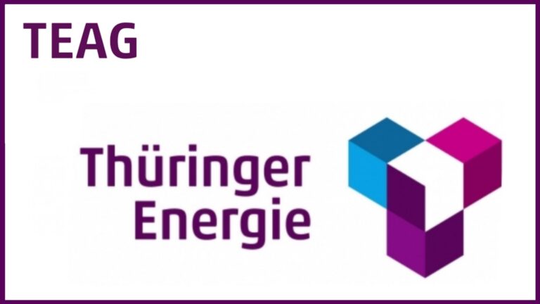 Logo der TEAG Thüringer Energie AG – Symbol für regionale Energiewende und nachhaltige Energieversorgung.