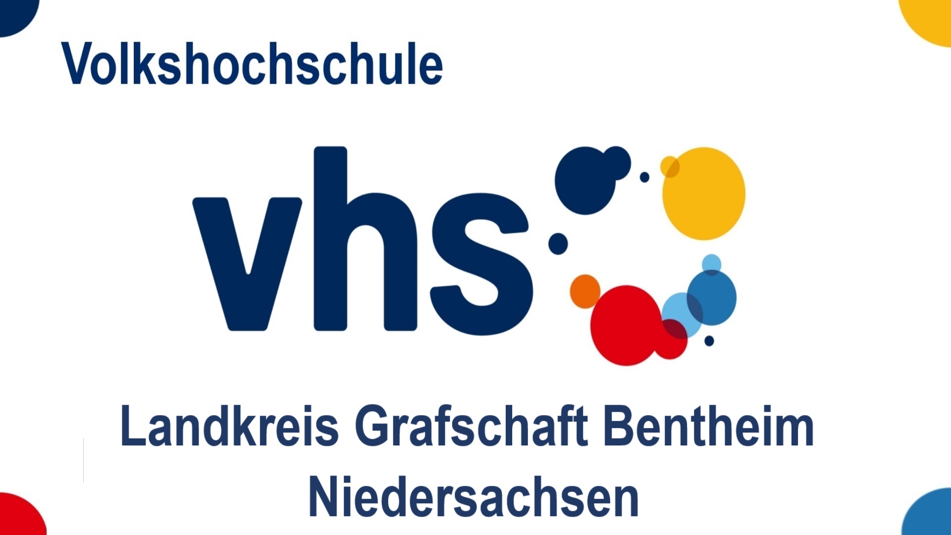 Logo der Volkshochschule (VHS) Grafschaft Bentheim in Niedersachsen, Bildungsangebote zu Energiespeichern, Solar, Energiewende und Photovoltaik.