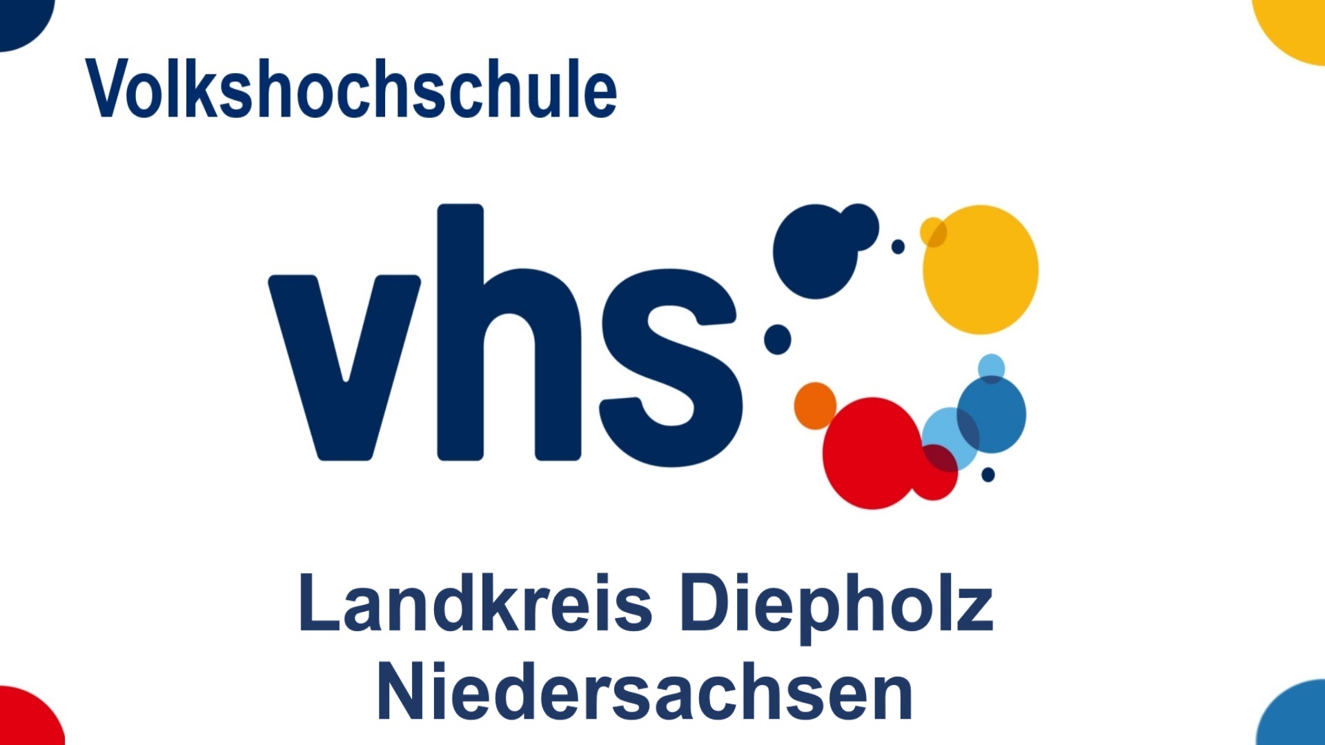 Logo der Volkshochschule Landkreis Diepholz in Niedersachsen, Bildungsangebote zu Energiespeichern, Solar, Energiewende und Photovoltaik.