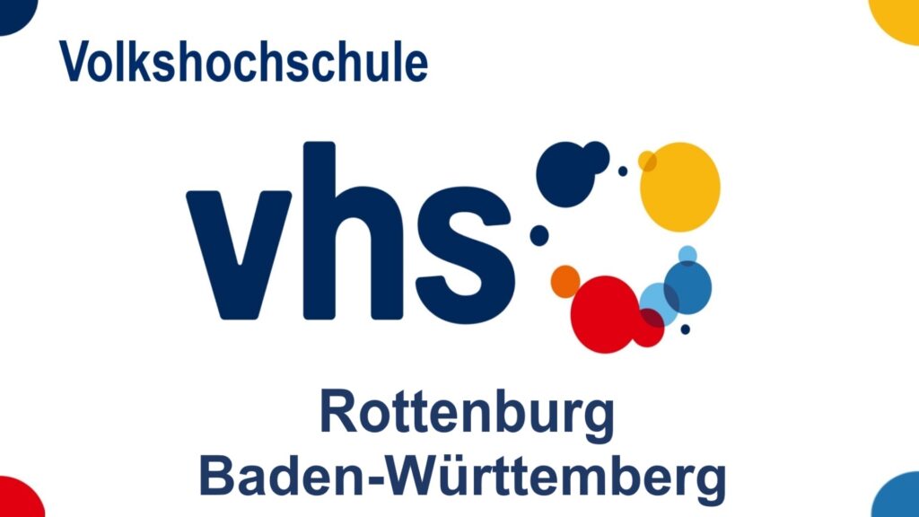 Logo der Volkshochschule Rottenburg, Kurse zu Solarenergie, Energiewende, Energiespeichern und Photovoltaik.