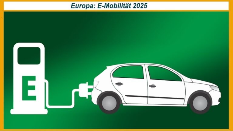 Zeichnung eines Elektroautos an einer Ladesäule – Symbol für die wachsende Bedeutung der E-Mobilität.